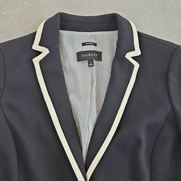 Talbots Aberdeen Blazer Size 4 (34" Chest) Classic Preppy Two Button Navy Blue - Picture 4 of 16